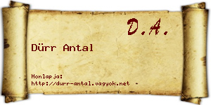 Dürr Antal névjegykártya