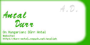 antal durr business card